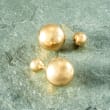 Italian 8-16mm 18kt Yellow Gold Over Sterling Silver Bead Front-Back Earrings