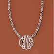 Sterling Silver Personalized Monogram Rolled Byzantine Necklace