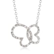 .25 ct. t.w. Diamond Butterfly Necklace in 14kt White Gold
