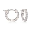 .30 ct. t.w. CZ Huggie Hoop Earrings in Sterling Silver