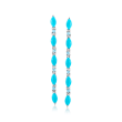 Turquoise and .50 ct. t.w. Sky Blue Topaz Linear Drop Earrings in Sterling Silver