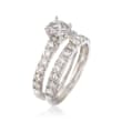 2.00 ct. t.w. Diamond Bridal Set: Engagement and Weddings Rings in 14kt White Gold