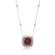 Gregg Ruth 1.91 Carat Garnet and .27 ct. t.w. Diamond Necklace with Rhodolites in 18kt White Gold