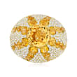 C. 1990 Vintage 6.80 ct. t.w. Citrine and 3.50 ct. t.w. Diamond Ring in 18kt Yellow Gold