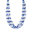 Italian Multicolored Murano Bead Six-Strand Necklace in Sterling Silver