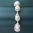 13-14mm Cultured Baroque Pearl Stretch Bracelet with 14kt Yellow Gold