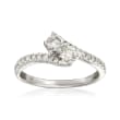 C. 1990 Vintage .90 ct. t.w. Diamond Bypass Ring in 14kt White Gold