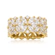 7.30 ct. t.w. Multi-Cut CZ Floral Eternity Band in 18kt Gold Over Sterling