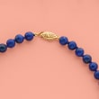 6-13mm Lapis Bead Graduated Necklace with 14kt Yellow Gold