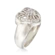 C. 1990 Vintage .50 ct. t.w. Diamond Openwork Heart Ring in 14kt White Gold