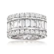 6.95 ct. t.w. Baguette and Round CZ Eternity Band in Sterling Silver
