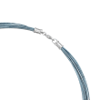 ALOR Caribbean Blue Stainless Steel Multi-Strand Cable Necklace