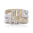 Andrea Candela &quot;Laberinto&quot; .11 ct. t.w. Diamond Ring in 18kt Yellow Gold and Sterling Silver