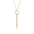 Italian 14kt Yellow Gold Open Circle Pendant Tassel Necklace