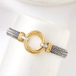 Italian Sterling Silver and 18kt Yellow Gold Over Sterling Silver Multi-Circle Bracelet