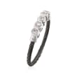 ALOR &quot;Noir&quot; .11 ct. t.w. Diamond Black Cable Ring With 18kt White Gold