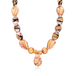 Multicolored Murano Glass Bead Necklace with 14kt Gold Over Sterling