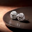 Sterling Silver Textured and Polished Love Knot Earrings