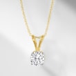 .75 Carat Diamond Solitaire Necklace in 14kt Yellow Gold