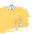 1.90 ct. t.w. Aquamarine and .17 ct. t.w. Diamond Drop Earrings in 14kt White Gold