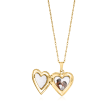 Child's 14kt Tri-Colored Gold Floral Cross Heart Locket Necklace