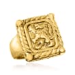 Italian 14kt Yellow Gold Crest-Style Lion Ring