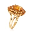 C. 1990 Vintage 4.60 ct. t.w. Citrine Ring in 14kt Yellow Gold
