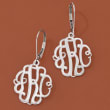 Sterling Silver Personalized Monogram Drop Earrings