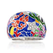 Belle Etoile &quot;Seahorse&quot; Multicolored Enamel Ring with CZ Accents in Sterling Silver