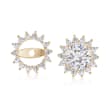 .25 ct. t.w. CZ Starburst Earring Jackets in 14kt Yellow Gold