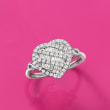 .50 ct. t.w. Baguette and Round Diamond Heart Ring in Sterling Silver