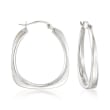 Sterling Silver Flat-Edged Hoop Earrings