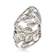 Openwork Leaf Vine Ring in Sterling Silver