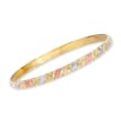 Italian 18kt Tri-Colored Gold Bangle Bracelet