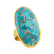 Mosaic Turquoise Ring in 18kt Gold Over Sterling