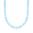 Mazza 425.00 ct. t.w. Aquamarine Beaded Necklace with 14kt Yellow Gold