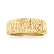 Italian 14kt Yellow Gold Textured and Polished Ring