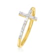 .16 ct. t.w. Diamond Cross Ring in 14kt Yellow Gold