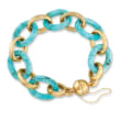 Andiamo Howlite Interlocking Bracelet in 14kt Yellow Gold with Magnetic Clasp