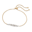 .50 ct. t.w. Diamond Cluster Bolo Bracelet in 14kt Yellow Gold