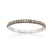 Henri Daussi .15 ct. t.w. Brown Diamond Wedding Ring in 14kt White Gold