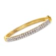 C. 1980 Vintage 1.25 ct. t.w. Diamond Double-Row Bangle Bracelet in 14kt Yellow Gold