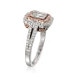 Gregg Ruth .70 ct. t.w. White Diamond and .11 ct. t.w. Pink Diamond Ring in 18kt Two-Tone Gold