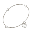 C. 1990 Vintage Tiffany Jewelry Sterling Silver Heart Station Bracelet