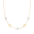 Italian 14kt Two-Tone Gold Oval-Link Station Necklace