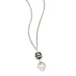 12-13mm Black and White Cultured South Sea Pearl Pendant with Diamonds in 18kt White Gold