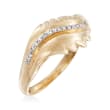 .10 ct. t.w. Diamond Feather Ring in 14kt Yellow Gold