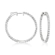 3.00 ct. t.w. Diamond Inside-Outside Hoop Earrings in Sterling Silver