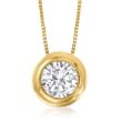 1.00 ct. t.w. Bezel-Set Diamond Solitaire Necklace in 14kt Yellow Gold