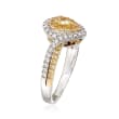 .66 ct. t.w. Yellow and White Diamond Pear-Shaped Ring in 18kt Two-Tone Gold